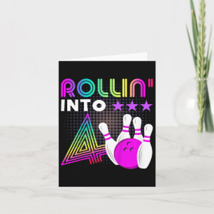 Carte Enfants Rollin Into 4 Bowling Anniversaire fête 4e