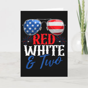 Carte Enfants Rouge Blanc Et Deux Fête D'anniversaire 4