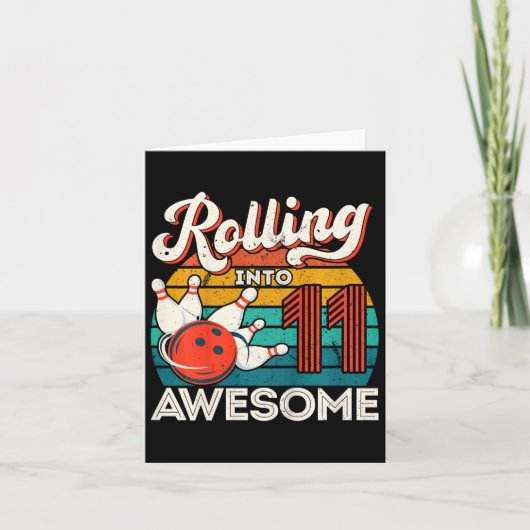 Carte Enfants roulent dans 11 ans 11e Bowling Anniversai (Devant)