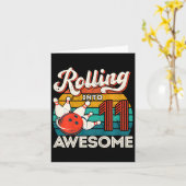 Carte Enfants roulent dans 11 ans 11e Bowling Anniversai (Fleur jaune)