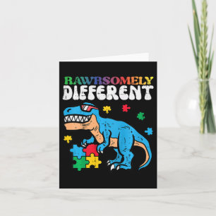 Carte Enfants Sensibilisation sur l'autisme Dino Rawrsom