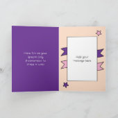 Carte Enfants singe fille spéciale violet anniversaire (Intérieur)