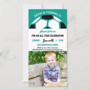 Carte Enfants Soccer Anniversaire Soirée Sports Photo Th