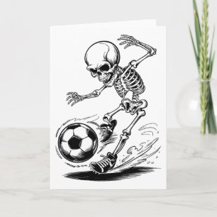 Carte Enfants squelettes effrayants jouant au football H