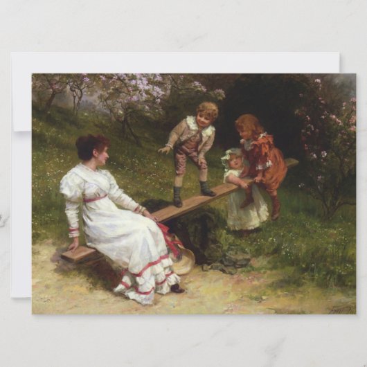 Carte Enfants sur une balançoire (par Frederick Morgan) (Devant)