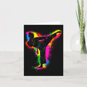 Carte Enfants Taekwondo Coloré Arts Martiaux Femmes Fill