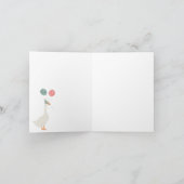 Carte Enfants Une oie sotte 1ère mignonne Anniversaire (Intérieur)