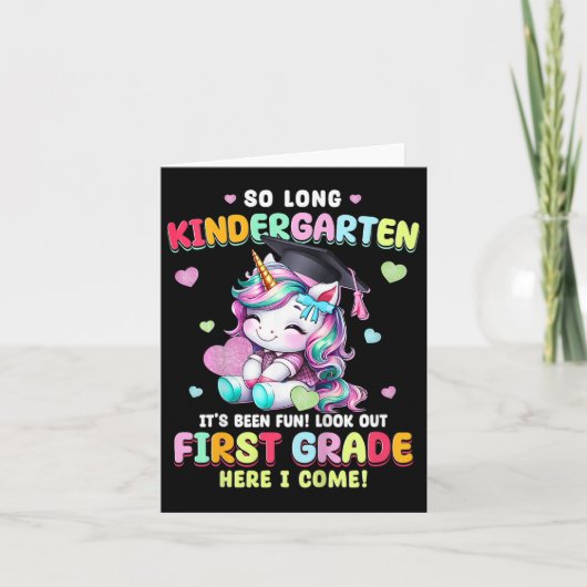 Carte Enfants Unicorn si longue maternelle Graduation De (Devant)