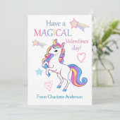 Carte Enfants Valentines Jour Magique Unicorn plat (Debout devant)