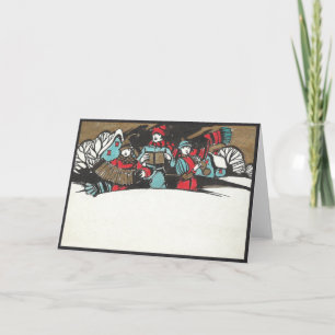 Carte Enfants vintages des années 1920 en train de voyag