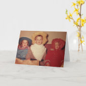 Carte Enfants vintages en costumes Halloween (Fleur jaune)