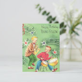 Carte Enfants vintages Jouer Instruments Anniversaire (Debout devant)