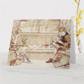 Carte Enfants vintages lecture (Fleur jaune)