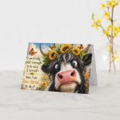 Carte Enfin assez âgé Vache (Fleur jaune)