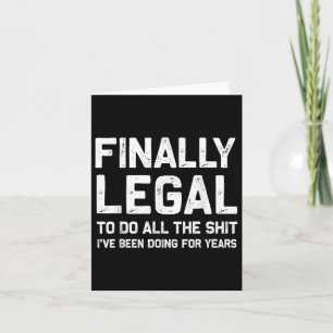 Carte Enfin Légal Drôle cadeau de 21ème Anniversaire pou