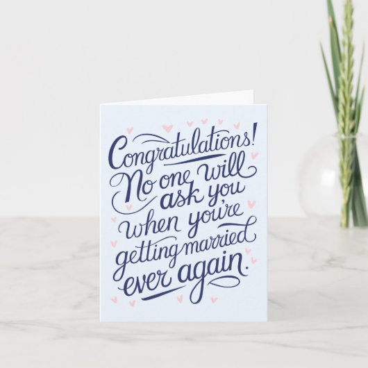Carte Enfin mariés Mariage de couples drôles (Devant)