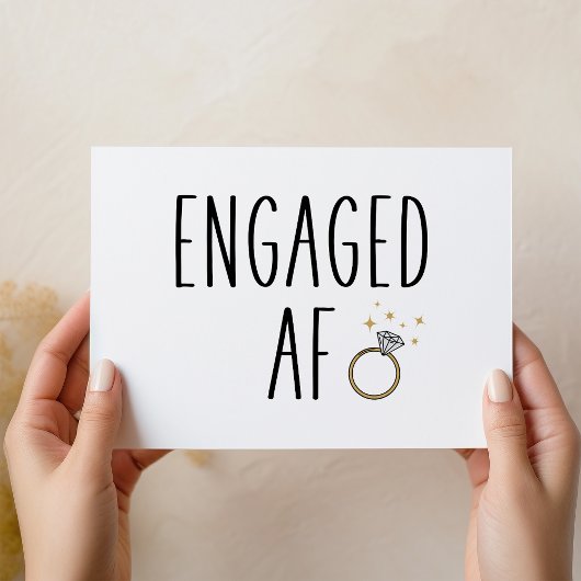 Carte Engaged AF | Funny Minimalist Engagement Card