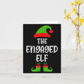 Carte Engaged Elf Family Matching Christmas Engagement (Fleur jaune)
