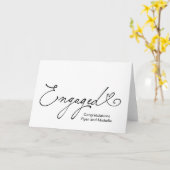 Carte Engagement Congratulations Bride Groom Engaged (Fleur jaune)