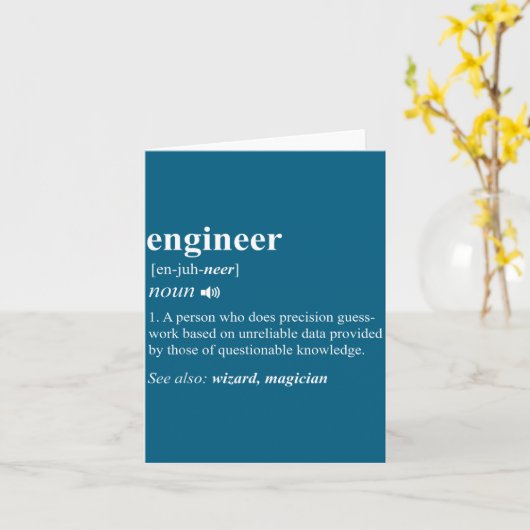 Carte Engineer Definition Funny Engineering Mechanical C (Fleur jaune)