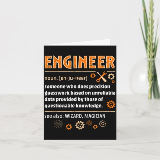 Carte Engineer Definition Funny Engineering Nerdy Scienc (Devant)