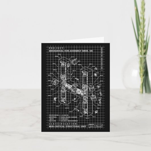 Carte Engineer Engineering Monogram Initial Catal Letter (Devant)