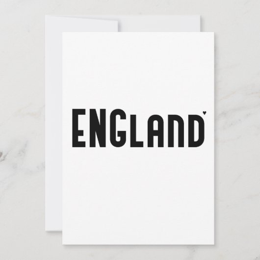 Carte England - minimalistic typography card (Devant)