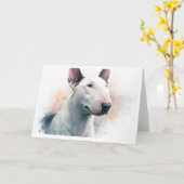 Carte English Bull terrier (Fleur jaune)