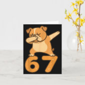 Carte English Bulldog Dog 67 Meme Six Seven Funny Dabbin (Fleur jaune)