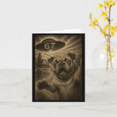 Carte English Bulldog Dog Selfie 67 Meme Six Seven Funny (Fleur jaune)