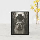 Carte English Bulldog Selfie With Werewolf Funny  (Fleur jaune)