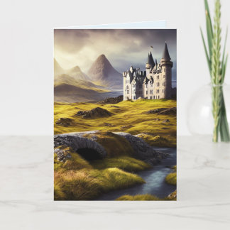 CARTE ENGLISH CASTLE ART BIRTHDAY GREETNG  CARD 