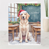 Carte English Setter Cozy Classroom Teacher Santa (Devant)