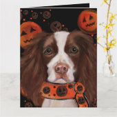 Carte English Springer Spaniel        (Fleur jaune)