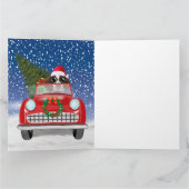 Carte English Springer Spaniel Chien Voiture Dans Neige  (Intérieur)