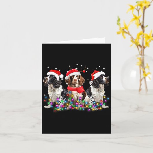 Carte English Springer Spaniel Dog Christmas Matching Fa (Fleur jaune)