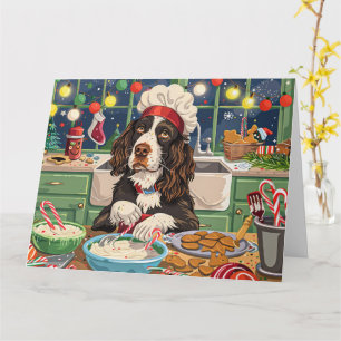 Carte English Springer Spaniel Fête de fin d'année en cu