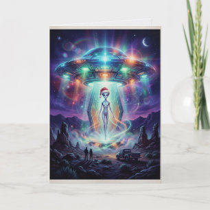 Carte Enlèvement de Noël par un Alien OVNI
