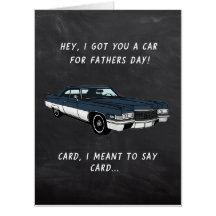 Carte énorme drôle de fête des pères voiture vinta