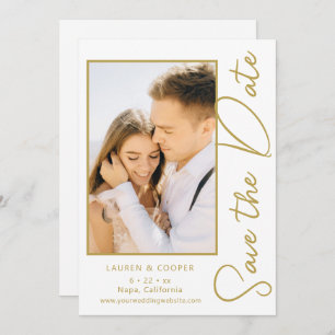 Carte Enregistrer La Date Black Gold Style Mariage moder