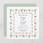 Carte Enregistrer la date Colibri (Devant / Derrière)