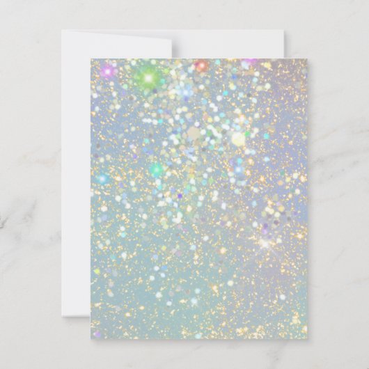Carte Enregistrer la date Glam Holographic Parties scint (Dos)