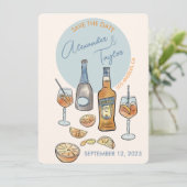 Carte Enregistrer la date Mariage italien apéro spritz O (Debout devant)