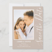 Carte Enregistrer La Date Neutral Style Moderne Mariage (Devant)