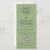 Carte Enregistrer La Date Photo Booth Qr Code Light Gree (Dos)