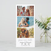 Carte Enregistrer La Date Photo Booth Qr Code Rouge Bour (Debout devant)