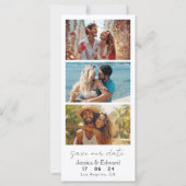 Carte Enregistrer La Date Photo Booth Qr Code Rouge Bour (Devant)