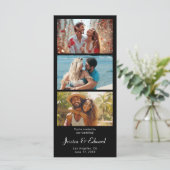 Carte Enregistrer La Date PhotoBooth Qr Code Black White (Debout devant)