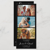 Carte Enregistrer La Date PhotoBooth Qr Code Black White (Devant / Derrière)