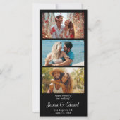 Carte Enregistrer La Date PhotoBooth Qr Code Black White (Devant)